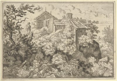 Die drei Hütten auf dem Hügel, 17. Jahrhundert von Allart van Everdingen