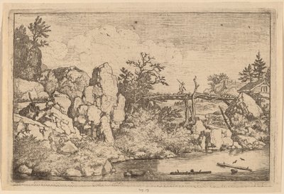 Zwei Baumstämme im Wasser, wahrscheinlich um 1645-1656 von Allart van Everdingen