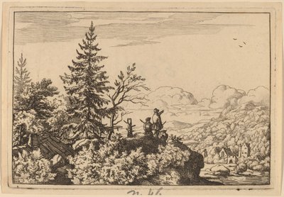 Zwei Männer auf einem Hügel, wahrscheinlich ca. 1645-1656 von Allart van Everdingen