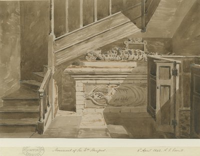 Handsworth - Denkmal von Sir William Stanford: Sepiazeichnung von Allen Edward Everitt
