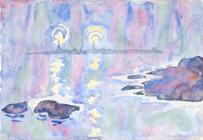Aquarell Nr. 73, Blau und Lavendel von Allen Tucker