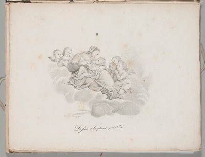 Die Kunst der Lithographie: Madonna und Kind auf den Wolken, Platte II von Alois Senefelder