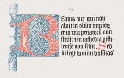 Die Kunst der Lithographie: Psalter - Initiale B, Platte VIII von Alois Senefelder