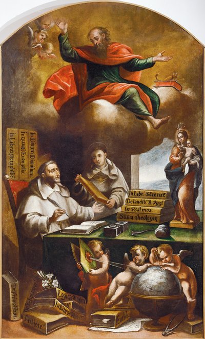 St. Paulus erscheint St. Albertus Magnus und St. Thomas von Aquin, von Alonso Antonio Villamor. Kloster San Esteban, Salamanca von Alonso Antonio Villamor