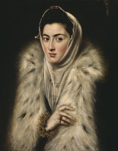 Dame in einem Pelzmantel von Alonso Sánchez Coello