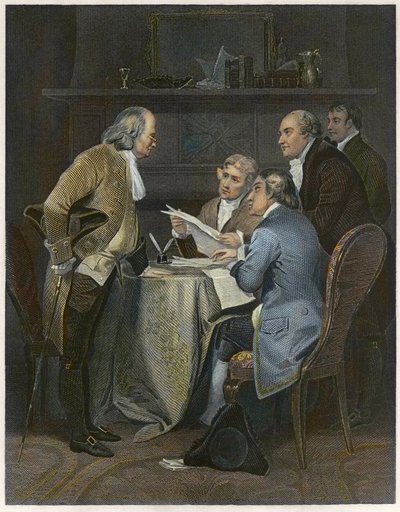 Entwurf der Unabhängigkeitserklärung im Jahr 1776 von Alonzo Chappel