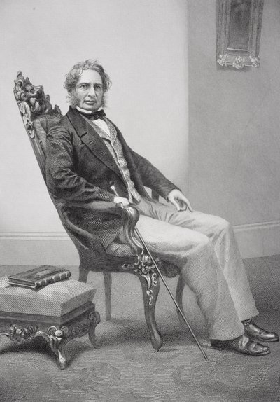 Porträt von Henry Wadsworth Longfellow (1807-82) von Alonzo Chappel
