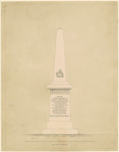 Entwurf für ein Denkmal in Erinnerung an George B. Doane von Alpheus Cary