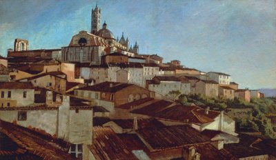 Siena, von Alfonso Hollaender, Öl auf Leinwand auf Karton, 31x51,5 cm von Alphons Hollaender