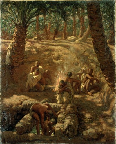 Berber an einem Oasenbrunnen von Alphonse Etienne Dinet