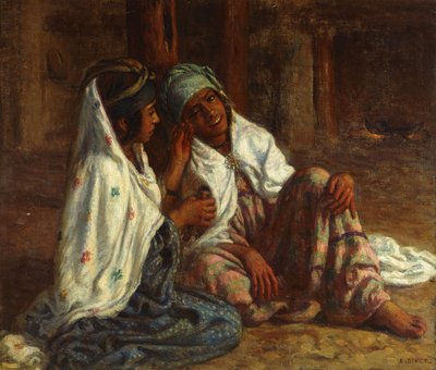 Junge Mädchen beim Schminken von Alphonse Etienne Dinet