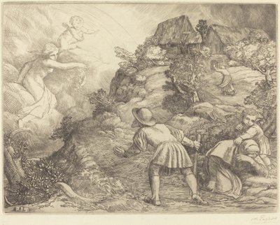 Allegorie des Bauern und des Glücks: Allegorisches Thema von Alphonse Legros