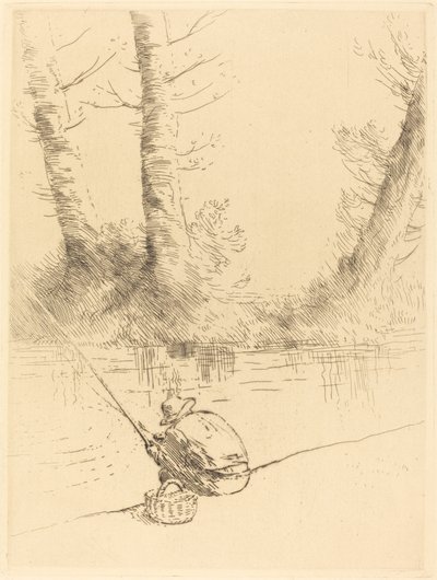 Angler Le pecheur a la ligne von Alphonse Legros