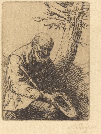Bettler mit Hut in der Hand (Mendiant avec son chapeau à la main) von Alphonse Legros