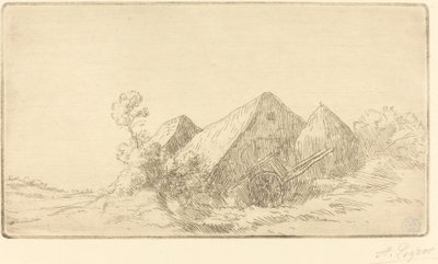 Hütte mit einem Wagen (Chaumiere à la charette) von Alphonse Legros