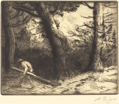 Am Rand eines Waldes in Burgund von Alphonse Legros