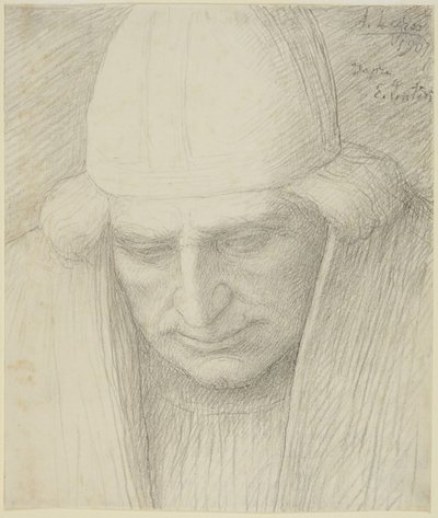 Älterer Mann mit Mütze von Alphonse Legros