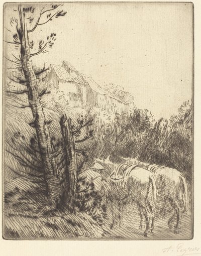 Bauernhof am Hang von Alphonse Legros
