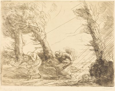 Erntearbeiter von einem Sturm überrascht von Alphonse Legros