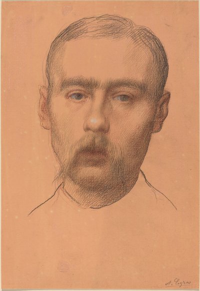 Kopf eines Mannes, mögliches Porträt von Professor E.D. Adams von Alphonse Legros