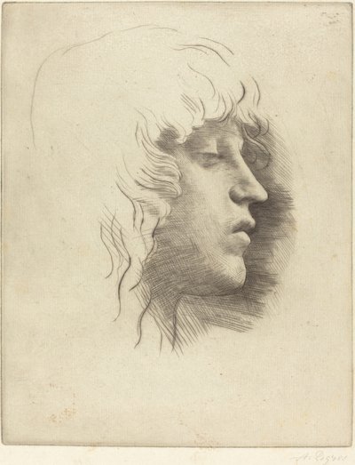 Kopf eines jungen Mädchens von Alphonse Legros