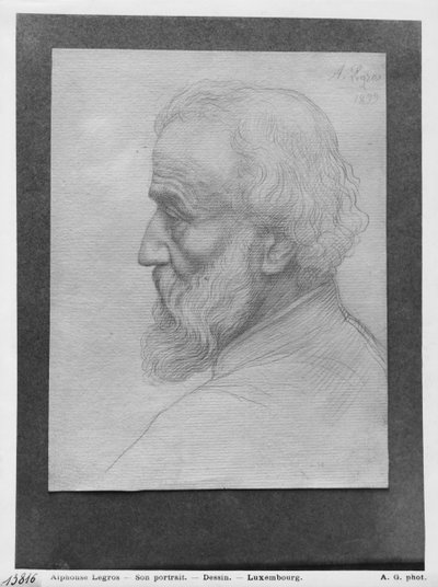Kopf eines alten Mannes mit langen Haaren, 1899 von Alphonse Legros
