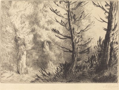Im Wald von Fontainebleau von Alphonse Legros
