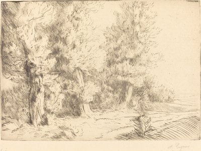 Im Wald von Fontainebleau Dans la foret de Fontainebleau von Alphonse Legros