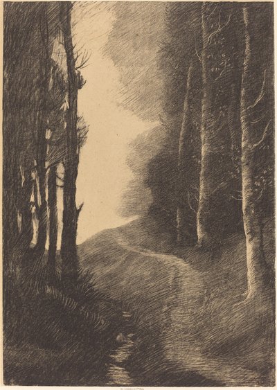 Landschaft mit Birken von Alphonse Legros
