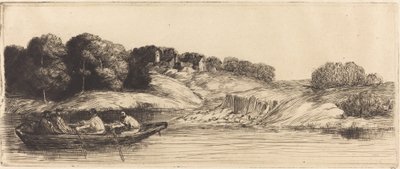 Landschaft mit Boot, 1. Platte von Alphonse Legros
