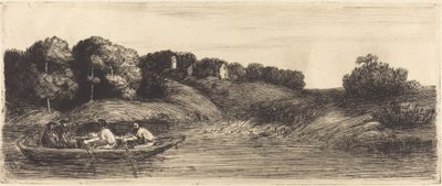 Landschaft mit Boot, 1. Platte Le paysage au bateau von Alphonse Legros