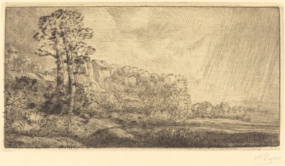 Landschaft mit zwei Bäumen von Alphonse Legros