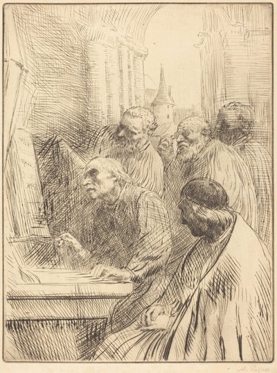Mönche in der Kirche von Alphonse Legros