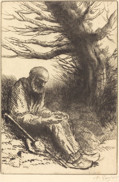 Alter Mann, alter Baum von Alphonse Legros