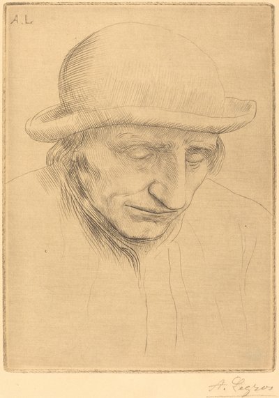 Bauer mit rundem Hut von Alphonse Legros