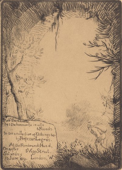 Platte für eine Ausstellung im Dunthorne Home gemacht von Alphonse Legros