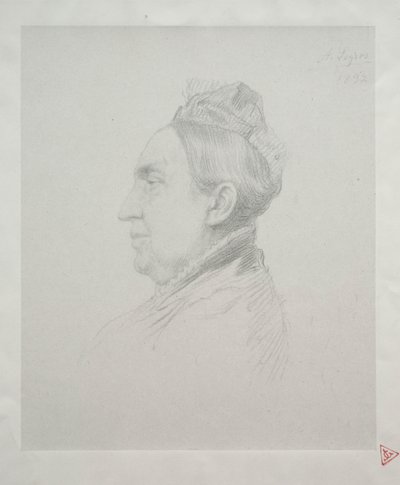 Porträt von Madame Kemp im Profil (2. Platte) von Alphonse Legros
