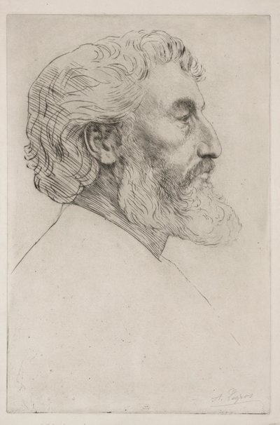 Porträt von Sir Frederick Leighton (Erste Platte) von Alphonse Legros
