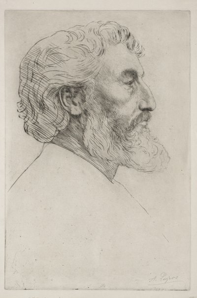 Porträt von Sir Frederick Leighton (Erste Platte) von Alphonse Legros