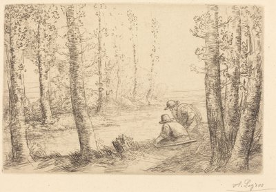 Ruhe am Flussufer von Alphonse Legros
