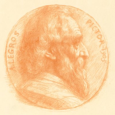 Selbstporträt, Medaillon, Nr.2, 11. Platte von Alphonse Legros