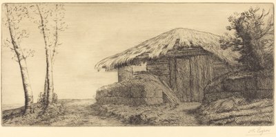 Hirtenhütte auf einem Hügel (Bergerie sur le coteau) von Alphonse Legros