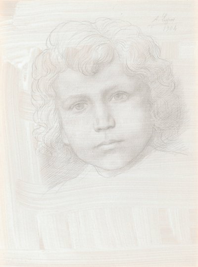 Studie von Amor, Kopf eines Mädchens, 1904 von Alphonse Legros