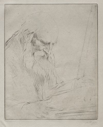 Studie eines lesenden Mannes von Alphonse Legros