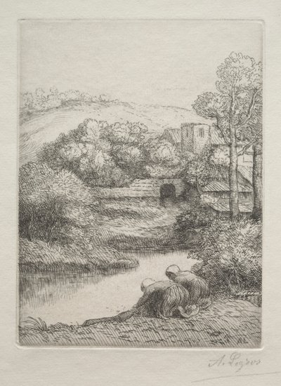 Der Waschplatz, genannt Die Wäscherinnen von Alphonse Legros