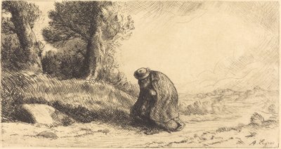 Vagabund, der eine Gasse entlanggeht von Alphonse Legros