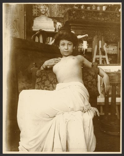 Weibliches Modell für die Allegorie "September" aus dem Zyklus der zwölf Monate, für das Journal "Cocorico," Paris von Alphonse Maria Mucha