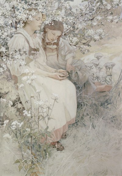 Selig sind, die reinen Herzens sind: denn sie werden Gott schauen von Alphonse Marie Mucha