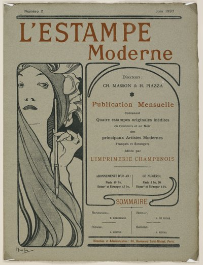 Titelseite: Titelseite von L’Estampe moderne, Juni 1897 von Alphonse Mucha