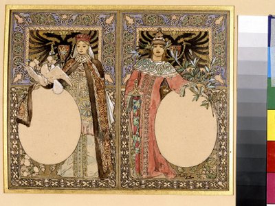 Illustration eines Buches (Märchen oder Legenden) von Alphonse Marie Mucha